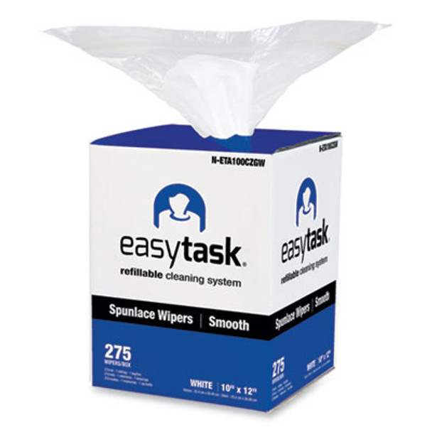 Easy Task A100 Wiper, Center-Pull, 1-Ply, 10 x 12, White, 275 Sheets/Roll With Zipper Bag