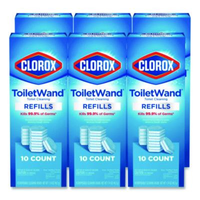 Toiletwand Toilet Cleaning Refills, Toilet Cleaning Scrubbing Pads, Blue/White, 10/Pack, 6 Packs/Carton
