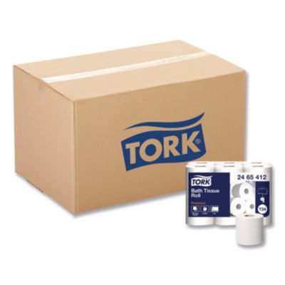 Premium Poly-Pack Bath Tissue, Septic Safe, 2-Ply, White, 400 Sheets/Roll, 12 Rolls/Pack, 4 Packs/Carton