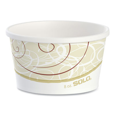 Flexstyle Double Poly Paper Containers, 8 Oz, Symphony Design, Paper, 25/Pack, 20 Packs/Carton
