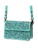Hand-Tooled Floral Leather Small Crossbody Bag