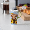 17oz Harvest Blossom Highland Cow Ceramic Cup