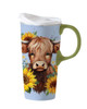 17oz Harvest Blossom Highland Cow Ceramic Cup