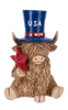 Patriotic Highland Cow Figurines