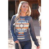 Gray Aztec Long Sleeve Raglan Sweatshirt
