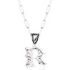 Engraved R Initial Necklace