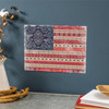 Boho Americana Flag Metal Wall Sign