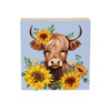 Harvest Blossom Highland Cow and Sunflowers Sign