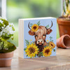 Harvest Blossom Highland Cow and Sunflowers Sign