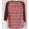 Western Shirt Womens 3/4 Sleeve Henley Purple