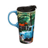 Blue Farm Truck Ceramic Travel Cup