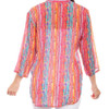 Quarter Sleeve Striped Blouse