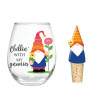 Chillin with my Gnomies Wine Glass & Stopper Set