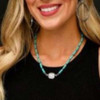 Turquoise Bead Tube Necklace