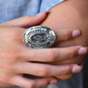 Adjustable Large Stamped Concho Ring