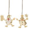 Gold Santa & Snowman Ornaments