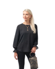 Black Scrunch Sleeve Top