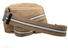 Tan Fanny Pack Belt Bag with Striped Strap