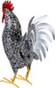 Metal Rooster With Dark Feathers Statue