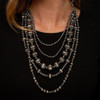 5 Strand Worn Silver Melon Bead Necklace