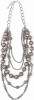 5 Strand Worn Silver Melon Bead Necklace