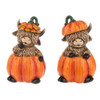 Pumpkin Highland Cow Figurine