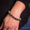 Navajo Pearl & Silver Disc Stretch Bracelet