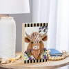 Petal & Plow Highland Cow Sign Wood Block