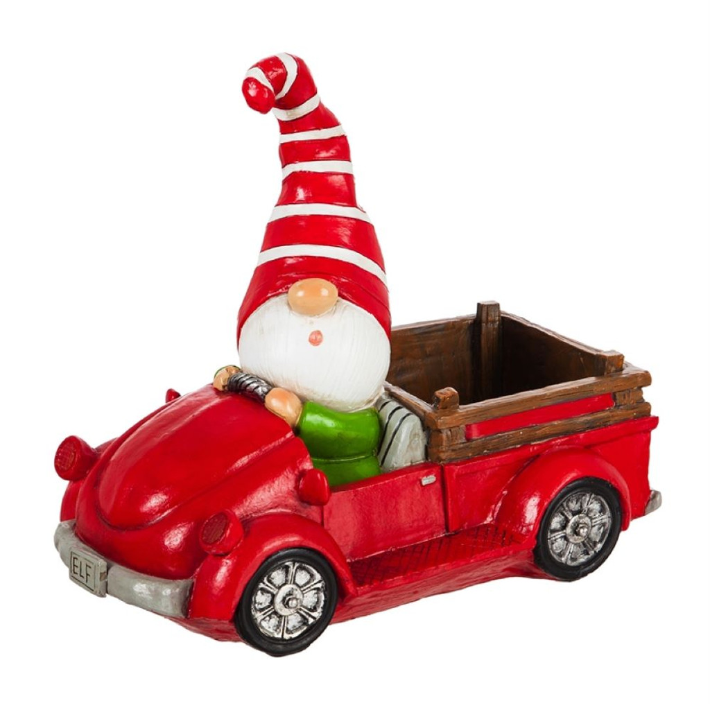 Holiday Gnome Driving Buggy & Truck Statuary
