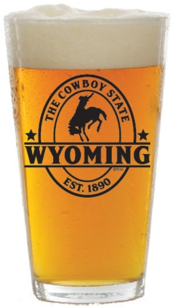 Wyoming "the Cowboy State" Pint glass