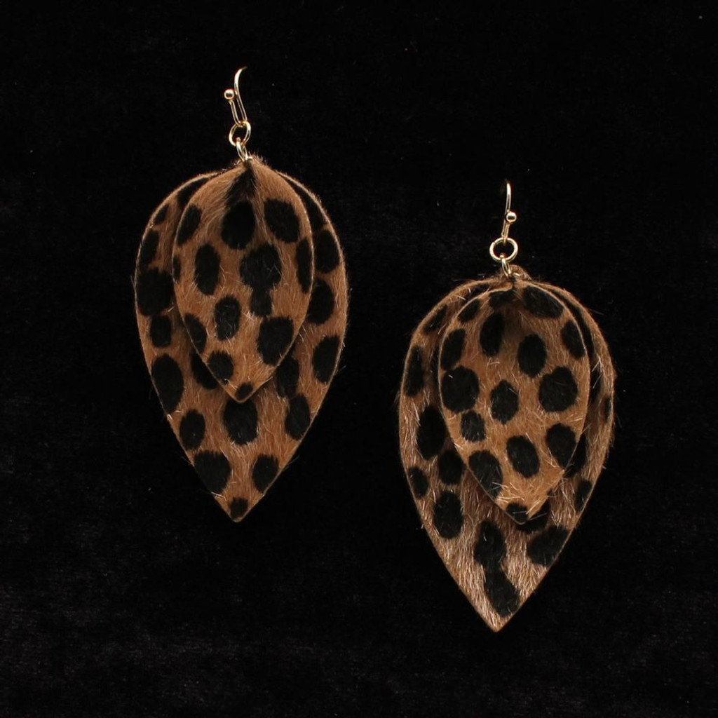 Leopard Print C-Hoop Earrings – Blushing Owl Co