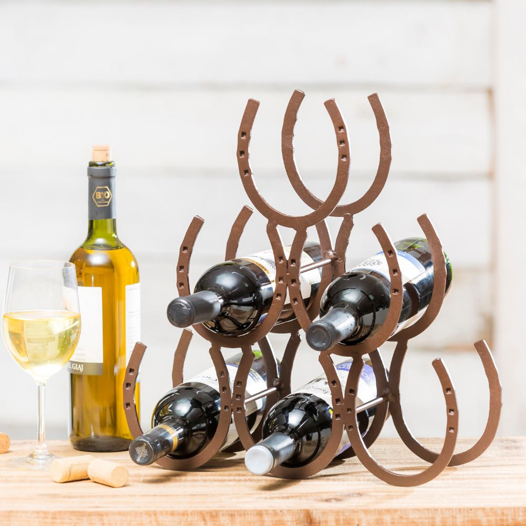 Rustic tabletop 2025 wine rack