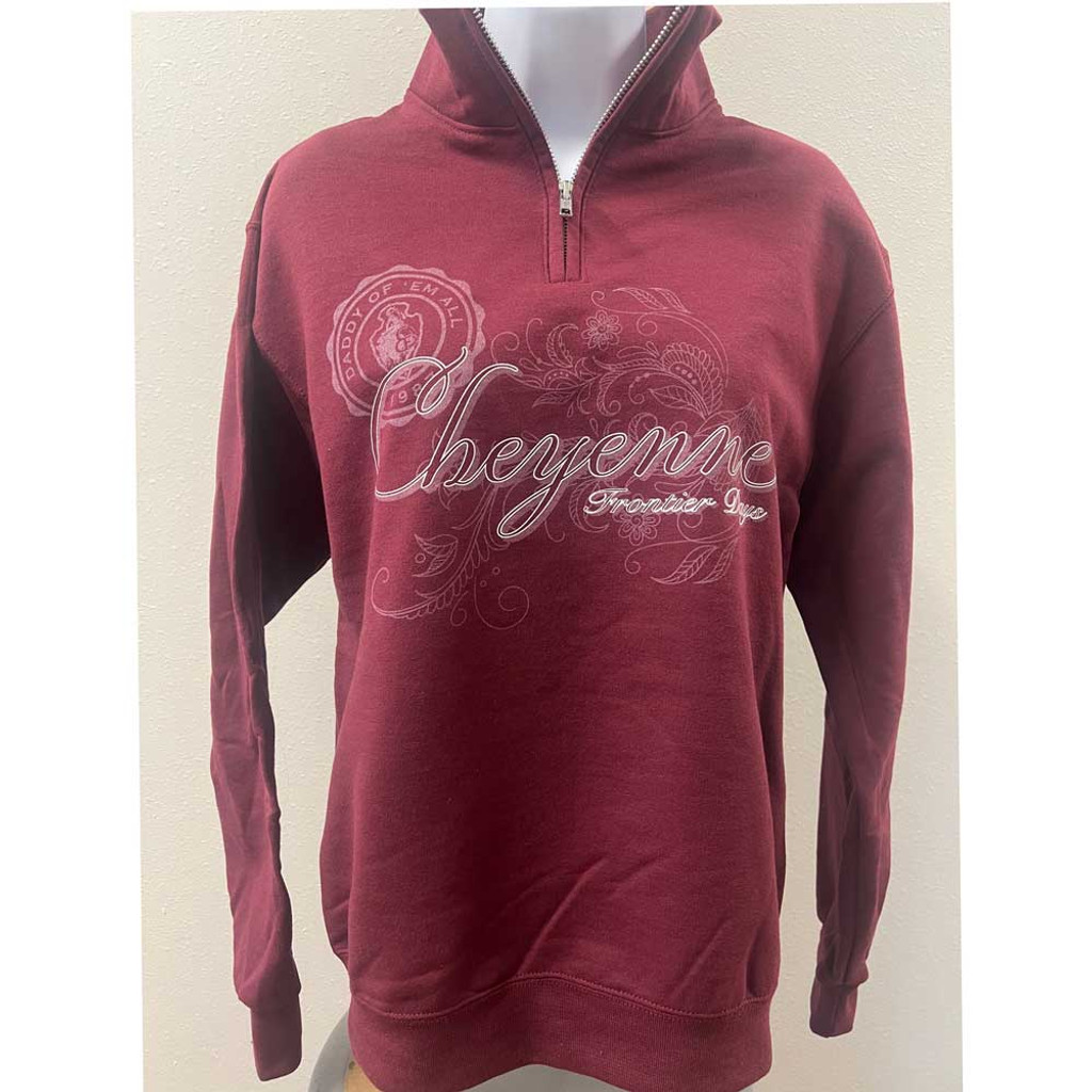 Maroon Bentley 1/4 Zip Script Logo Hoody