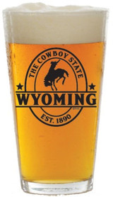 Wyoming "the Cowboy State" Pint glass