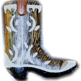 Wood Cowboy Boot Magnet