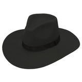 Pre-owned Free People Black 100% Wool Pinch Front Western Hat Pre-owned Free People Black 100% Wool Pinch Front Western  main image 3