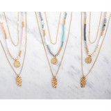 Layered Necklace with Gold Charms