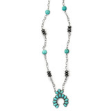 Link Chain Necklace with Turquoise Naja Pendent