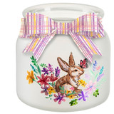 Small Glass LED Jar with Bunny Scene