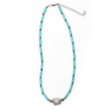 Turquoise Bead Tube Necklace