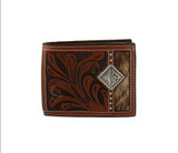 Western Wallet Mens Bifold Floral Calf Hair