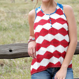 USA GEORGETTE TANK - RED / WHITE / BLUE