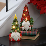 8" LED Resin Christmas Gnome Table Decor,