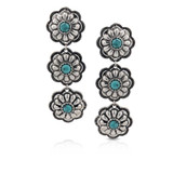 Triple Bloom Conchos Turquoise Attitude Earrings