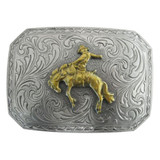 Etched Bronc Rider Buckle