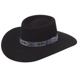 Ladies Black  Wool Cowboy Hat