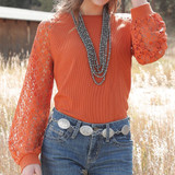 Copper Waffle Knit Blouse