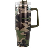 40 oz Camo Print Tumbler Cup with Straw