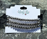 3 Strand Silver Disc Stretch Bracelet