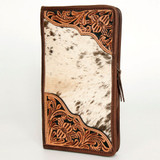 Cow Hide Zip Close Jewelry Case